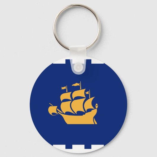 Keychain with Flag of Quebec City, Canada (Voorkant)