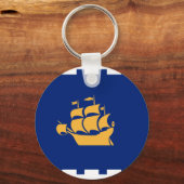 Keychain with Flag of Quebec City, Canada (Voorkant)