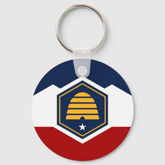 Keychain with Flag of Utah, USA (Voorkant)
