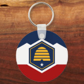 Keychain with Flag of Utah, USA (Voorkant)