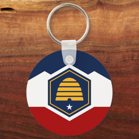 Keychain with Flag of Utah, USA (Voorkant)
