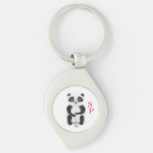 Keychain with golf playing panda and initials schl (Voorkant)
