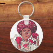 Keychain – YOUTH Power Afro & Boombox Urban Design (Voorkant)