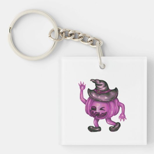  Keychains & Lanyards - Witch Hat Pumpkin Sleutelhanger (voorkant)