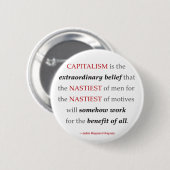 Keynes Capitalism Quote Round Button (Voorkant /achterkant)