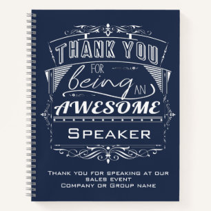 Keynote Speaker Bedankt voor je waardering Notitieboek