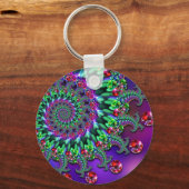 Keyring - Bokeh Fractal Paarse Turquoise Sleutelhanger (Voorkant)