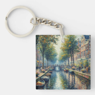 Keyring - Herfstmiddag aan het kanaal Sleutelhanger