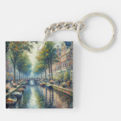 Keyring - Herfstmiddag aan het kanaal Sleutelhanger (Achterkant)