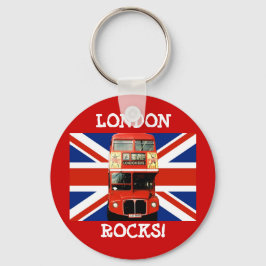 Keyring London Bus en British Flag Sleutelhanger