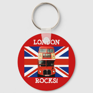 Keyring London Bus en British Flag Sleutelhanger