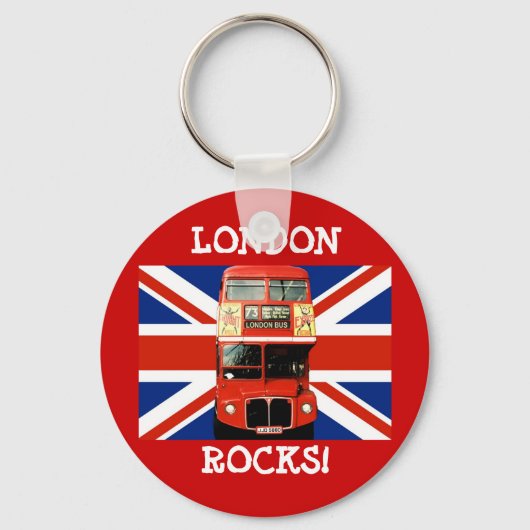 Keyring London Bus en British Flag Sleutelhanger (Voorkant)