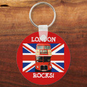 Keyring London Bus en British Flag Sleutelhanger (Voorkant)