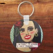 Keyring-on tijd is wanneer ik daar kom. sleutelhanger (Voorkant)