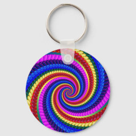 Keyring - Rainbow Swirl Fractal Pattern Sleutelhanger