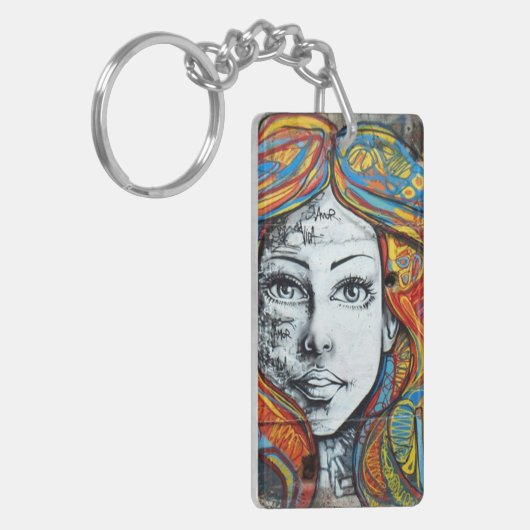 Keyring - Street Art Face Sleutelhanger (Voorkant Links)