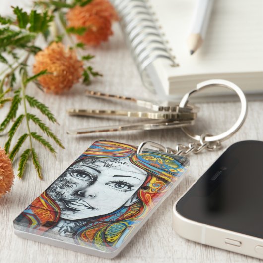 Keyring - Street Art Face Sleutelhanger (Voorkant Rechts)