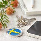 Keyring Zweedse vlag Sleutelhanger (Zijkant)