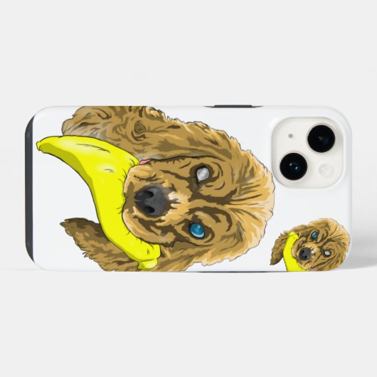 Keys & Banana, de miniatuur cocker spaniël iPhone Hoesje (Achterkant horizontaal)