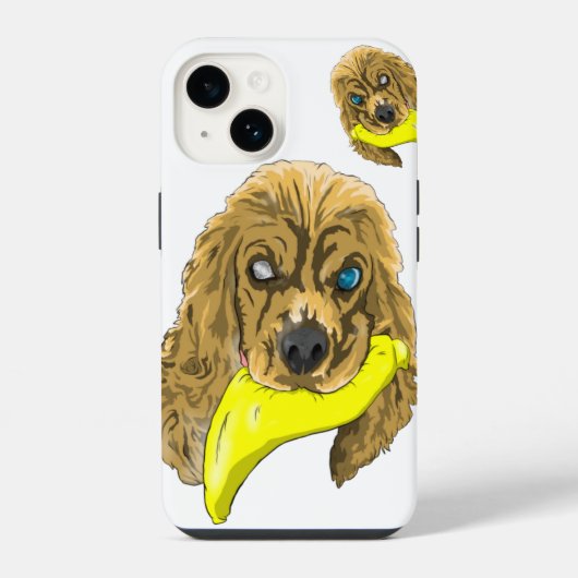 Keys & Banana, de miniatuur cocker spaniël iPhone Hoesje (Achterkant)