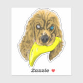 Keys & Banana, de miniatuur cocker spaniël Sticker (Vel)