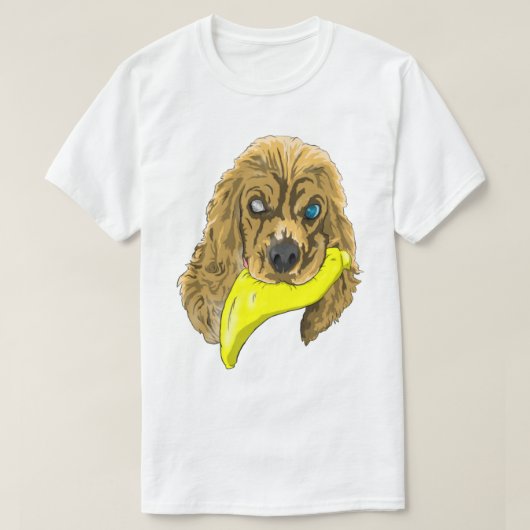 Keys & Banana, de miniatuur cocker spaniël T-shirt (Design voorkant)