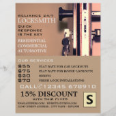 Keys in deur, Locksmith Adverteren Flyer (Voorkant)