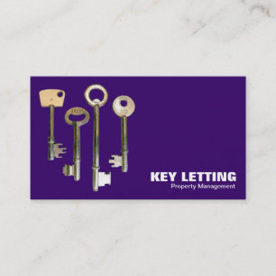 Keys - White op Deep Paars Visitekaartje