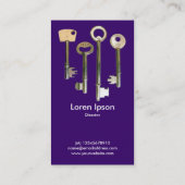 Keys - White op Deep Paars Visitekaartje (Achterkant)
