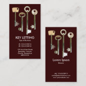 Keys - Wit op donkerbruin Visitekaartje (Voorkant / Achterkant)