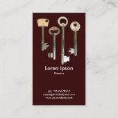Keys - Wit op donkerbruin Visitekaartje (Achterkant)