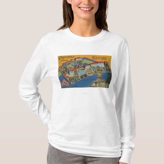 Keyser, West Virginia - Large Letter Scenes T-shirt (Voorkant)