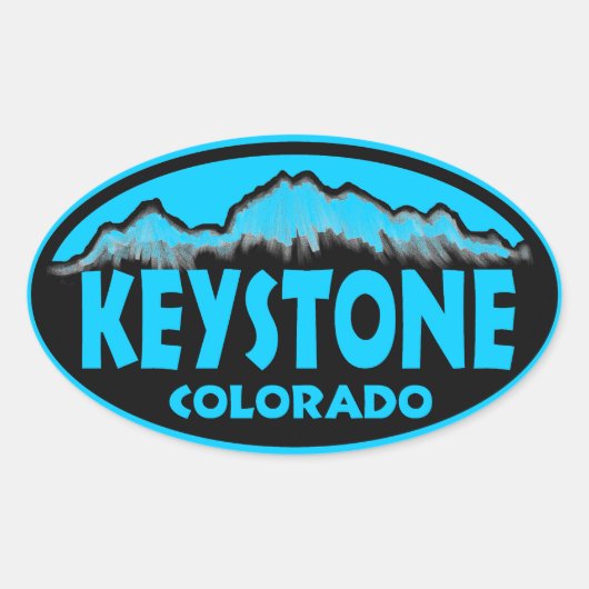 Keystone Colorado blauw ovale stickers (Voorkant)