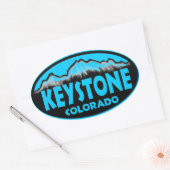 Keystone Colorado blauw ovale stickers (Envelop)