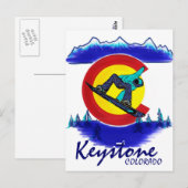 Keystone Colorado blauwgroen sneeuwboarder briefka Briefkaart (Voorkant / Achterkant)
