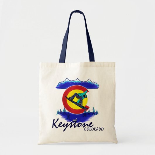 Keystone Colorado blauwgroen sneeuwplank Tote Bag (Voorkant)