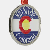 Keystone Colorado cirkel vlag Metalen Ornament (Rechts)