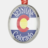 Keystone Colorado cirkel vlag Metalen Ornament (Links)
