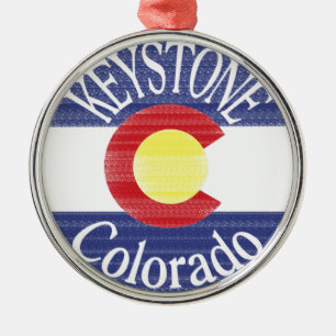 Keystone Colorado cirkel vlag Metalen Ornament
