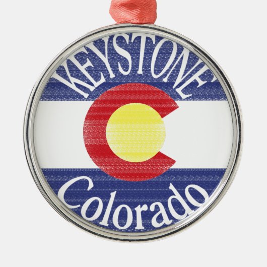 Keystone Colorado cirkel vlag Metalen Ornament (Voorkant)