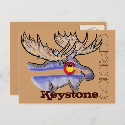 Keystone Colorado elk briefkaart (Voorkant / Achterkant)