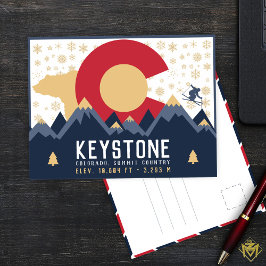 Keystone Colorado Flag Mountain Ski klimmer Briefkaart