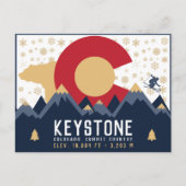 Keystone Colorado Flag Mountain Ski klimmer Briefkaart (Voorkant)