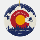 Keystone Colorado Flag Mountain Ski Souvenir Keramisch Ornament (Achterkant)