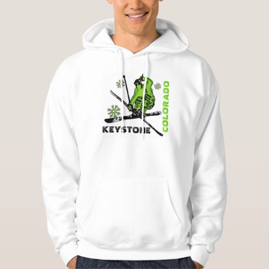 Keystone Colorado groene thema jongens ski hoodie (Voorkant)