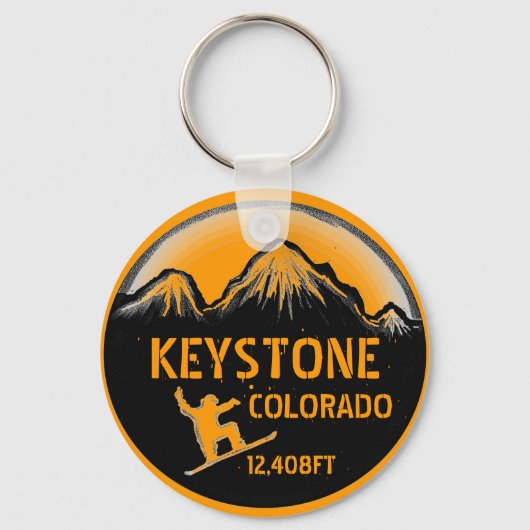 Keystone Colorado oranje sneeuwplank sleutelhanger (Voorkant)