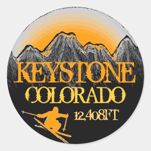Keystone Colorado oranje stickers voor skikunst (Voorkant)