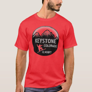 Keystone Colorado red snowboard art jongens t-shir T-shirt