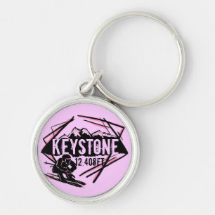 Keystone Colorado roze elevation sleutelhanger