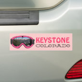 Keystone Colorado roze sneeuwgoggle bumpersticker (Op auto)